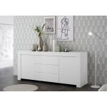 Buffet 2 portes et 3 tiroirs en bois firenze blanc opaque