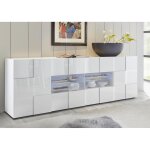 Buffet 2 portes et 4 tiroirs dama laqu blanc brillant