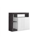 Buffet 2 portes hamburg laqu blanc et oxyde