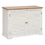Buffet 2 portes olbia en métal & acacia 110x45cm blanc Buffet 2 portes olbia en métal & acacia 110x45cm blanc
