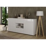Buffet 2 portes 2 tiroirs rio blanc laqu brillant