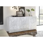 Buffet 3 portes prisma laqu blanc brillant