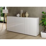 Buffet 3 portes rio blanc laqu brillant
