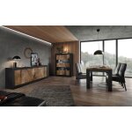 Buffet 4 portes bicolore effet bois