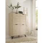 Buffet 4 portes en bois palma dcor chene clair