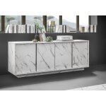 Buffet 4 portes carrara dcor marbre blanc