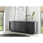 Buffet 4 portes carrara dcor marbre noir