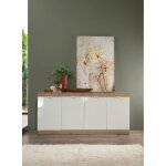 Buffet 4 portes chene cadiz blanc laqué brillant Buffet 4 portes chene cadiz blanc laqué brillant