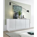 Buffet 4 portes ice laqu� blanc brillant