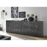 Buffet 4 portes prisma laqu� anthracite brillant