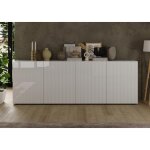Buffet 4 portes rio blanc laqu brillant