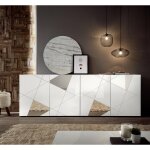 Buffet 4 portes vittoria blanc laqu avec srigraphie