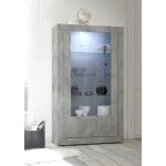 Buffet vitrine 2 portes en verre urbino gris ciment