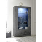 Buffet vitrine 2 portes en verres urbino oxyde