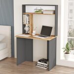 Bureau 3 �tag�res nizart bois et anthracite