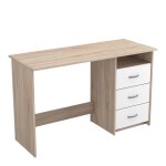 Bureau 3 tiroirs aristote ch�ne - blanc