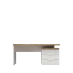 Bureau avec 3 tiroirs poign en mtal easy