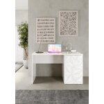 Bureau blanc laqu panneau de particules