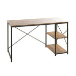 Bureau mtal laqu noir et chne + rangements