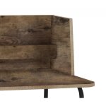 Bureau en m�tal noir et en bois marron de style industriel