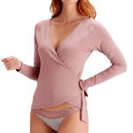 Cache - c?ur manches longues rose en coton Cache - c?ur manches longues rose en coton