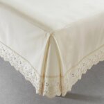 Cache - sommier brod� volants broderie - beige