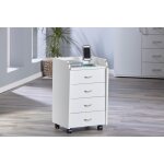 Caisson de rangement  roulettes blanc cassis