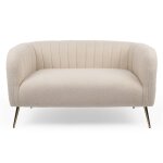 Canapé 2 places moderne bombaro pieds métal doré et tissu bouclette beige Canapé 2 places moderne bombaro pieds métal doré et tissu bouclette beige