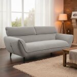 Canap 3 places moderne avec dossier rglable ghislain velours ctel gris