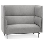 Canap acoustique 2 places 'visavi' avec haut dossier en tissu gris clair