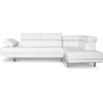 Canap d'angle blanc maduri avec ttire relevable