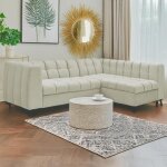Canapé d'angle convertible chessy velours beige Canapé d'angle convertible chessy velours beige