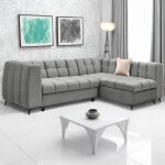 Canapé d'angle convertible chessy velours gris Canapé d'angle convertible chessy velours gris