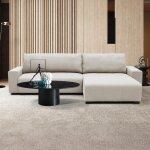 Canapé d'angle convertible élégant malone tissu beige Canapé d'angle convertible élégant malone tissu beige