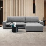 Canap� d'angle convertible �l�gant malone tissu gris