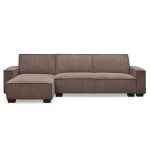 Canap d'angle rversible et convertible johnny velours ctel taupe