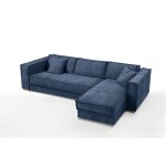 Canap d'angle reversible couchage bleu convertible express avec mridienne coffre isabella