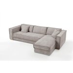 Canap d'angle reversible couchage gris clair convertible express avec mridienne coffre isabella