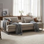 Canap convertible 3 places bangkok velours ctel beige