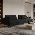 Canap� convertible 3 places bangkok velours c�tel� noir