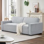 Canap convertible clic - clac 3 places pikado tissu effet lin gris clair