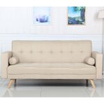 Canap convertible scandinave tissu beige leroy
