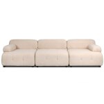 Canap design modulable hollywood tissu bouclette beige