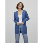 Cardigan col fendu bleu en viscose nia