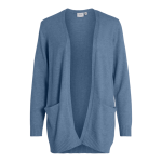 Cardigan col fendu bleu en viscose yael