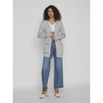 Cardigan col fendu gris en viscose faye