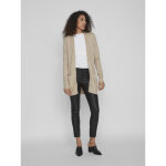 Cardigan col fendu marron en viscose lana