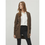 Cardigan col fendu marron en viscose ria