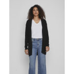 Cardigan col fendu noir en viscose