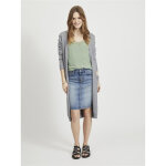 Cardigan col fendu poignets ctels gris en viscose juno